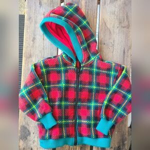 VINTAGE GYMBOREE SZ XS / 1.5-2Y EUC NAVY / RED / YELLOW colorblock thick fleece